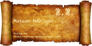 Mateas Mózes névjegykártya